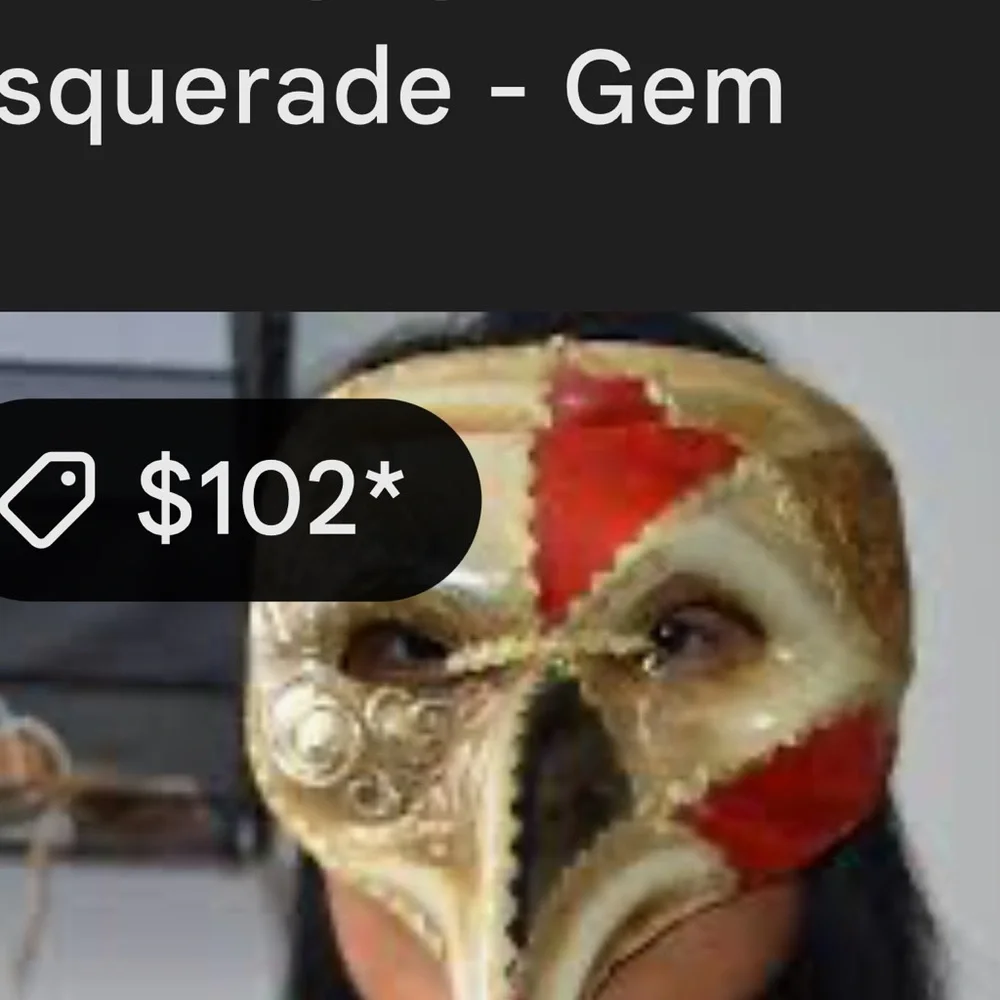 Like New! Red and Gold Venetian Mask